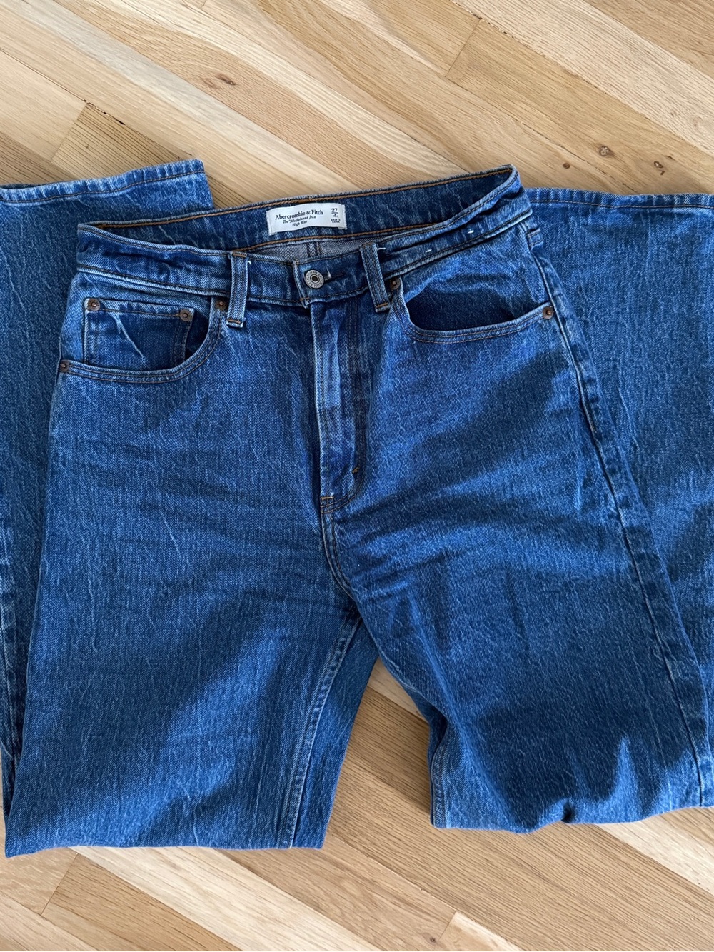 Abercrombie & Fitch Men's Deep Blue Straight Jeans